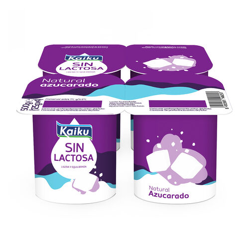 YOGUR NATURAL AZUCARADO SIN LACTOSA KAIKU 4x125g image number