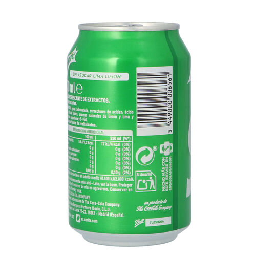 Refresco lima lim&oacute;n SPRITE bajo azucar lata 33cl image number