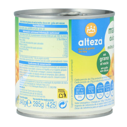 Ma&iacute;z dulce ALTEZA 340g image number