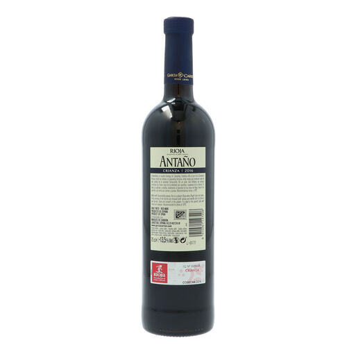 Vino tinto DO Rioja Crianza ANTA&Ntilde;O 75cl image number