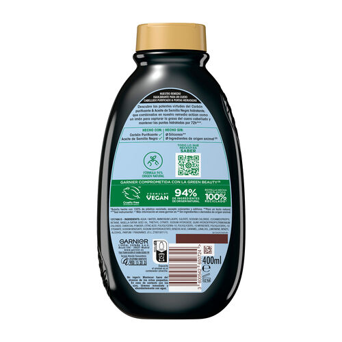 CHAMPU EQUILIBRANTE CON CARBON ORIGINAL REMEDIES 400ml image number