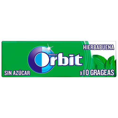 Chicle sin az&uacute;car hierbabuena ORBIT 10 grageas image number