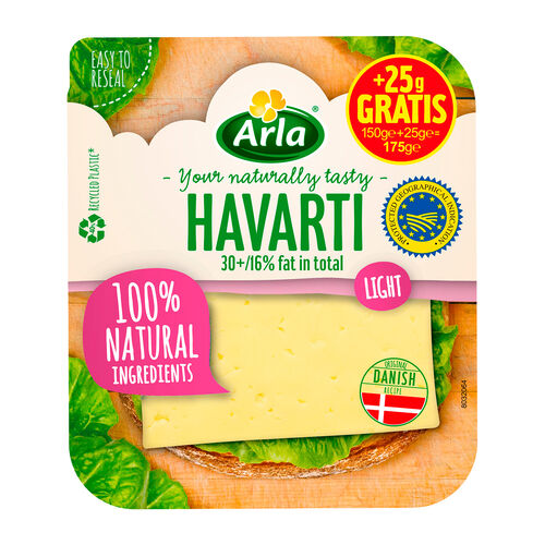 Queso en lonchas HAVARTI light ARLA 175g image number