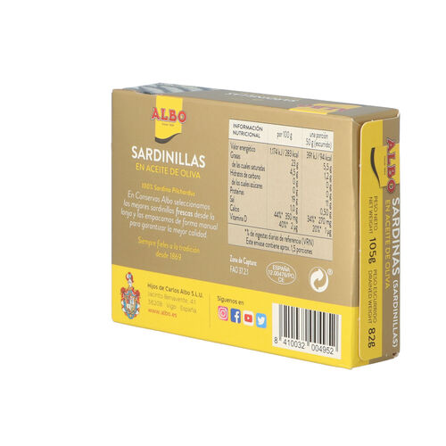 SARDINILLA EN ACEITE DE OLIVA ALBO 105g image number