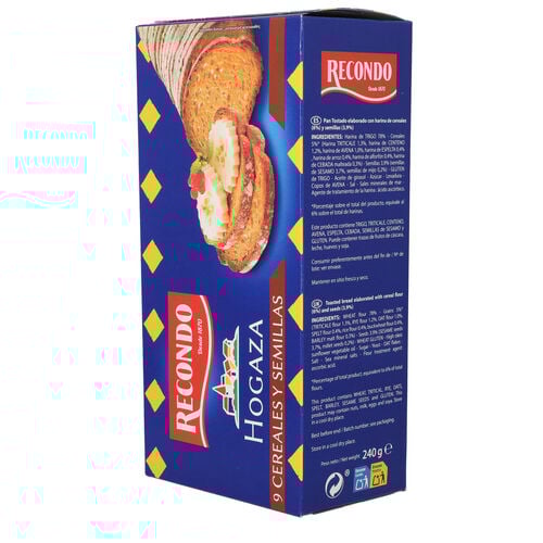PAN HOGAZA 9 CEREALES RECONDO 240g image number