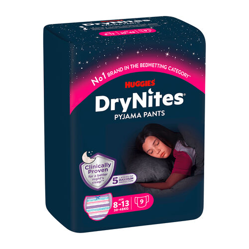 BRAGUITAS ABSORBENTES NIÑAS 8-13 AÑOS DRYNITES HUGGIES 9uds image number
