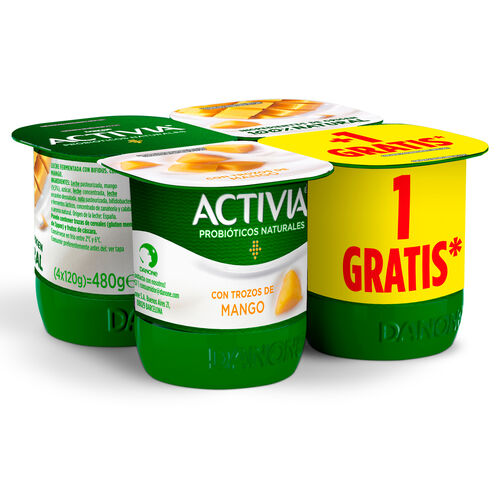 Yogur con mango ACTIVIA 4x120g image number