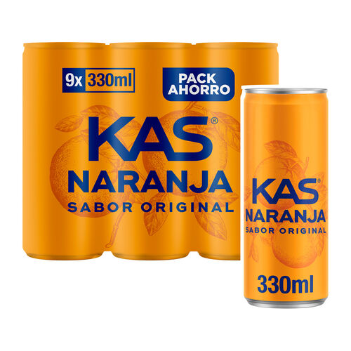 KAS naranja refresco con gas lata 9x330ml image number