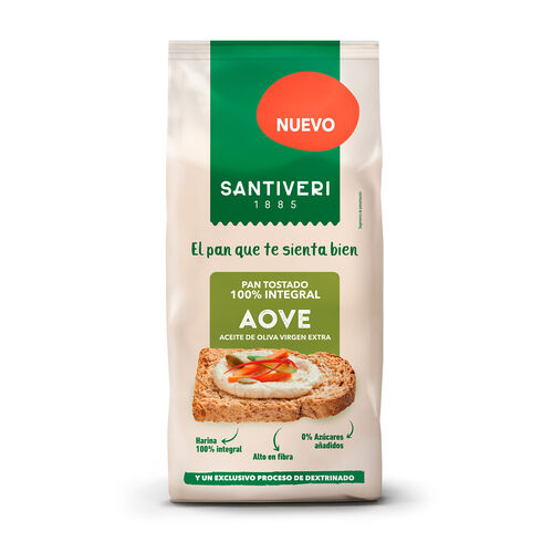 PAN TOSTADO INTEGRAL CON ACEITE DE OLIVA VIRGEN EXTRA SANTIVERI 200g image number
