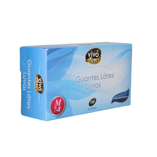 Guantes latex VIV&Oacute; CHEF Talla mediana 100uds image number