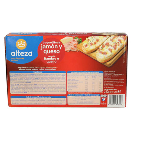 Baguetina congelada de jam&oacute;n y queso ALTEZA 250g image number