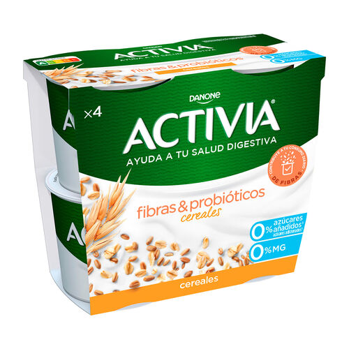 Leche fermentada con Fibra y probi&oacute;ticos cereales 0% ACTIVIA 4x115g image number