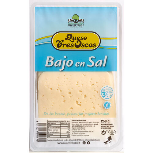 QUESO 3 OSCOS BAJO SAL LONCHA 250g image number