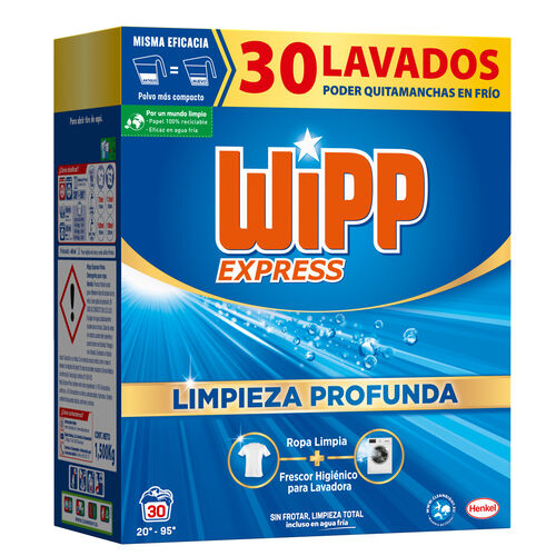 Detergente automaticas en polvo WIPP 30 lavados image number