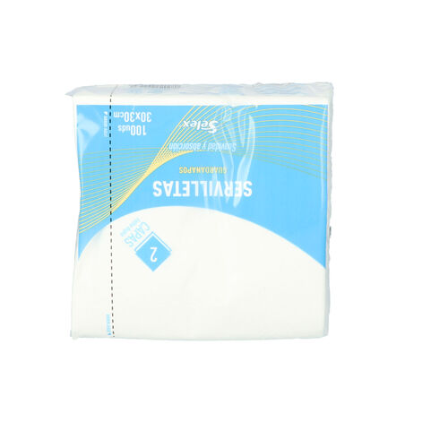 SERVILLETA PAPEL SELEX BLANCA 30X30 2 CAPAS PAQUETE 100 uds image number