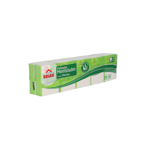 PAÑUELOS DE PAPEL MINI MENTOLADO SELEX PAQUETE 10uds image number