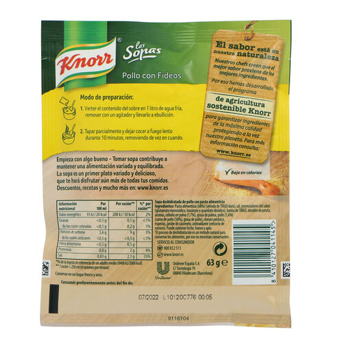 Sopa pollo fideos KNORR sobre image number