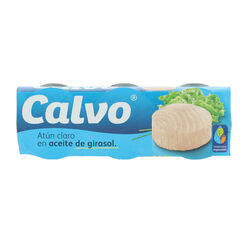 ATUN CLARO EN ACEITE DE GIRASOL CALVO 3x65g