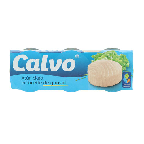 ATUN CLARO EN ACEITE DE GIRASOL CALVO 3x65g image number