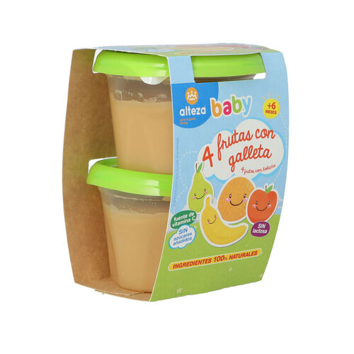 Tarrito ALTEZA 4 frutas galleta 2x200g image number