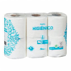 Papel higi&eacute;nico 2 capas SELEX 6 rollos