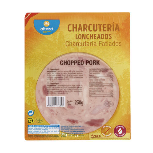 Charcuter&iacute;a loncheados Chopped Pork ALTEZA 230g image number