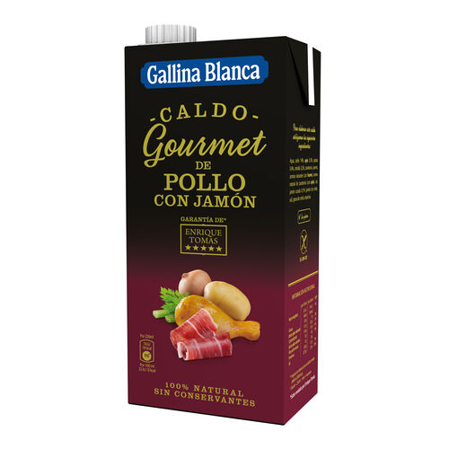 Caldo GOURMET de pollo con jam&oacute;n GALLINA BLANCA 1L image number