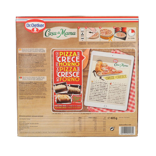 Pizza congelada de jam&oacute;n y champi&ntilde;&oacute;n CASA DI MAMA 405g image number