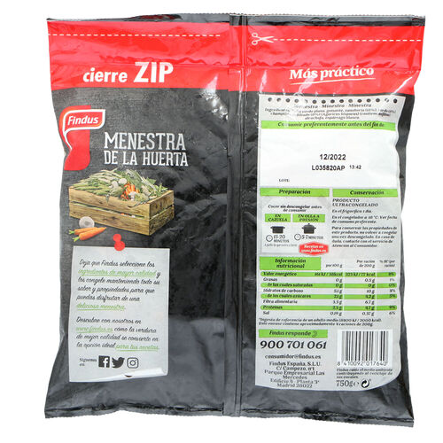 Menestra de huerta congelada zip FINDUS 650g image number