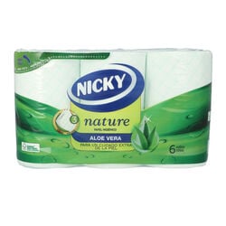 Papel higienico nature 3 capas NICKY 6uds