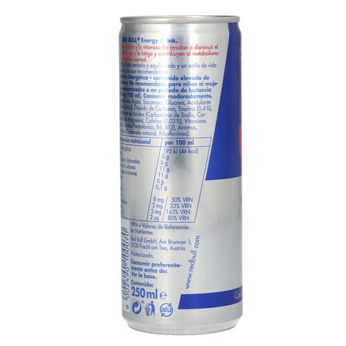 BEBIDA ENERGÉTICA RED BULL LATA 250ml image number