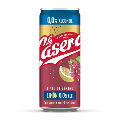 Tinto de verano lim&oacute;n 0,0% alcohol LA CASERA 33cl image number