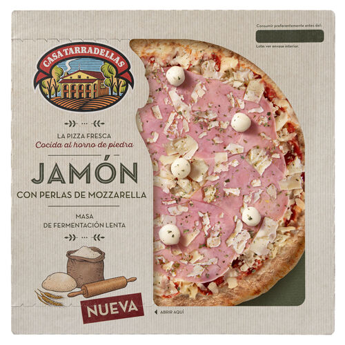 Pizza fresca de jam&oacute;n y Mozzarella CASA TARRADELLAS 480g image number