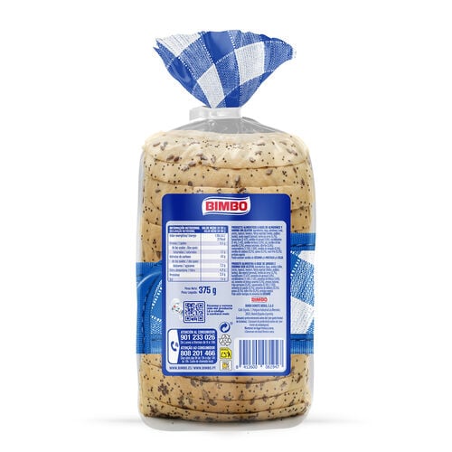 Pan de molde sin gluten 9 semillas y cereales BIMBO 375g image number