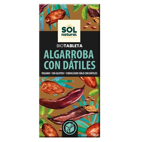 TABLETA DE ALGARROBA CON DÁTILES BIO 70g image number