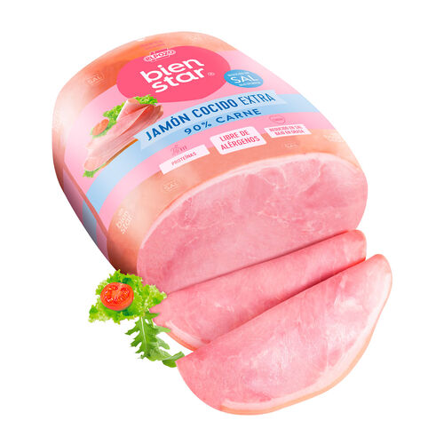 JAMON COCIDO EXTRA BAJO EN GRASA Y SAL BIENSTAR ELPOZO image number