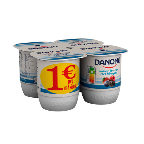 YOGUR SABOR FRUTAS DEL BOSQUE DANONE 4x120g image number