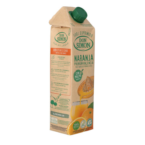 Zumo de naranja exprimida con pulpa DON SIMON 1L image number