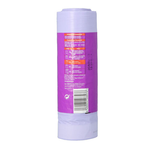 Bolsa de basura morada perfumada autocierre SELEX 30L 15 bolsas image number