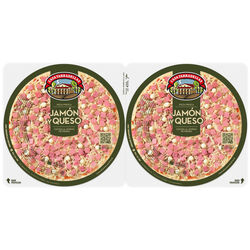 Pizza congelada de jam&oacute;n y queso CASA TARRADELLAS 2x220g