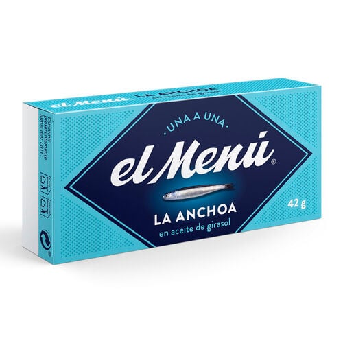 Anchoas en aceite de girasol EL MENÚ 42g image number