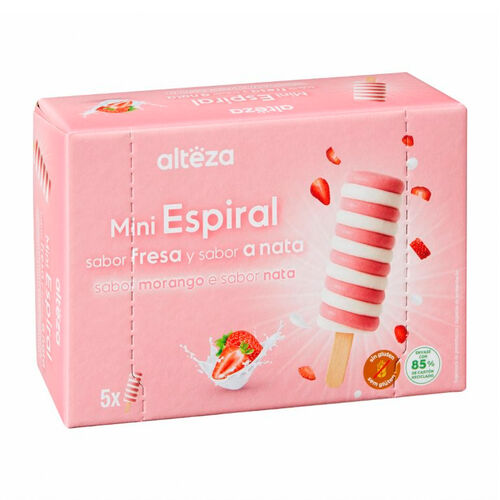 Helado mini espiral sabor nata y fresa ALTEZA 5x50ml image number