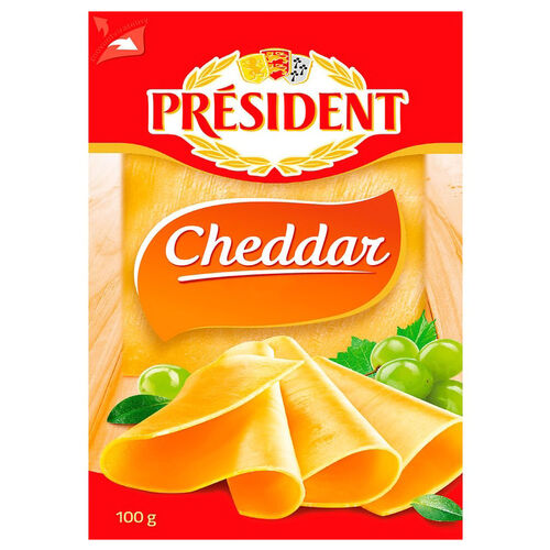 QUESO CHEDDAR PRESIDENT LONCHAS 100g image number