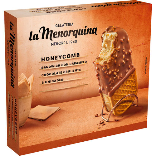 Helado sandwich caramelo honeycomb LA MENORQUINA 3x160ml image number