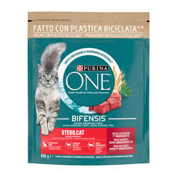 Comida seca para gato esterilizado con buey pienso PURINA ONE 800g