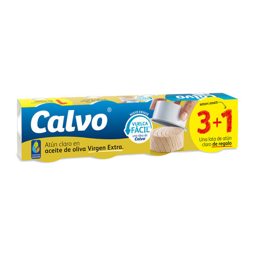 At&uacute;n claro en aceite oliva Virgen Extra CALVO 3+1 4x65g image number