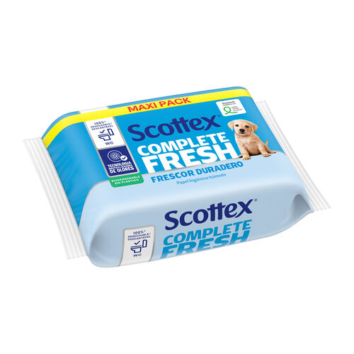 Papel higi&eacute;nico h&uacute;medo Complete Fresh SCOTTEX 74uds image number