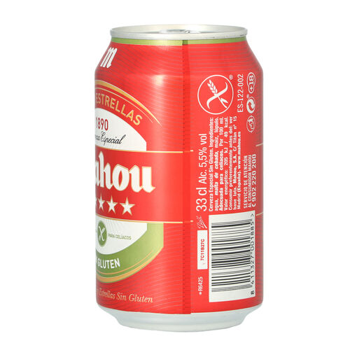 CERVEZA SIN GLUTEN MAHOU 33cl image number