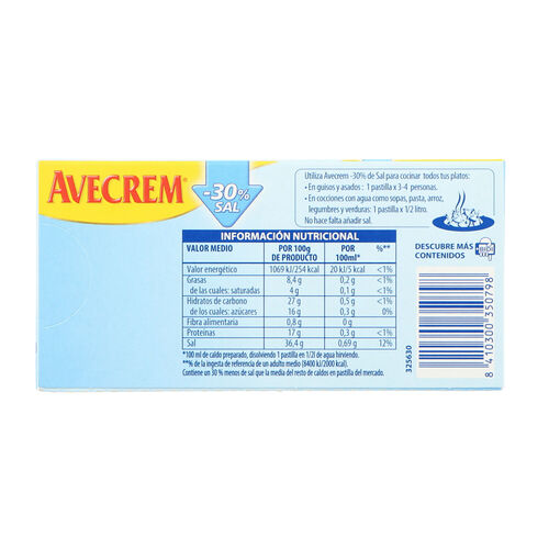 CALDO AVECREM POLLO BAJO SAL 10 PASTILLAS image number