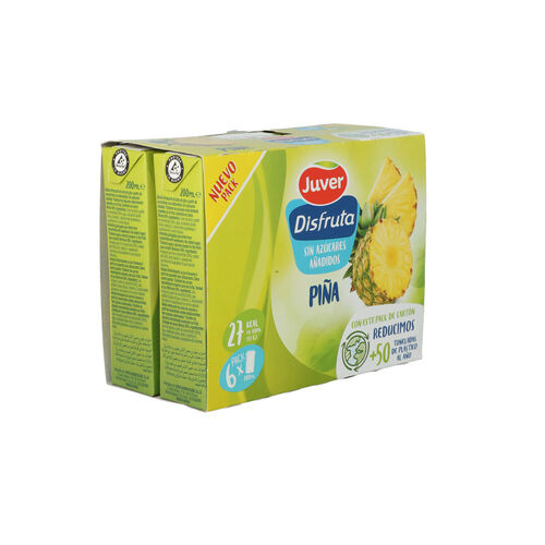 BEBIDA DE ZUMO DISFRUTA JUVER PIÑA PACK 6x200ml image number